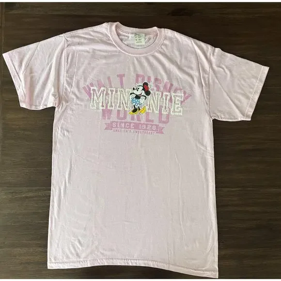 Vintage Disney Minnie Mouse Shirt Womens Medium Pink Walt Disney World Tee - Picture 2 of 7